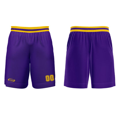 Benutzerdefinierter Lila Gelb Weiß Basketball Jersey Uniform Anzug gedruckt Ihr Logo Name Nummer