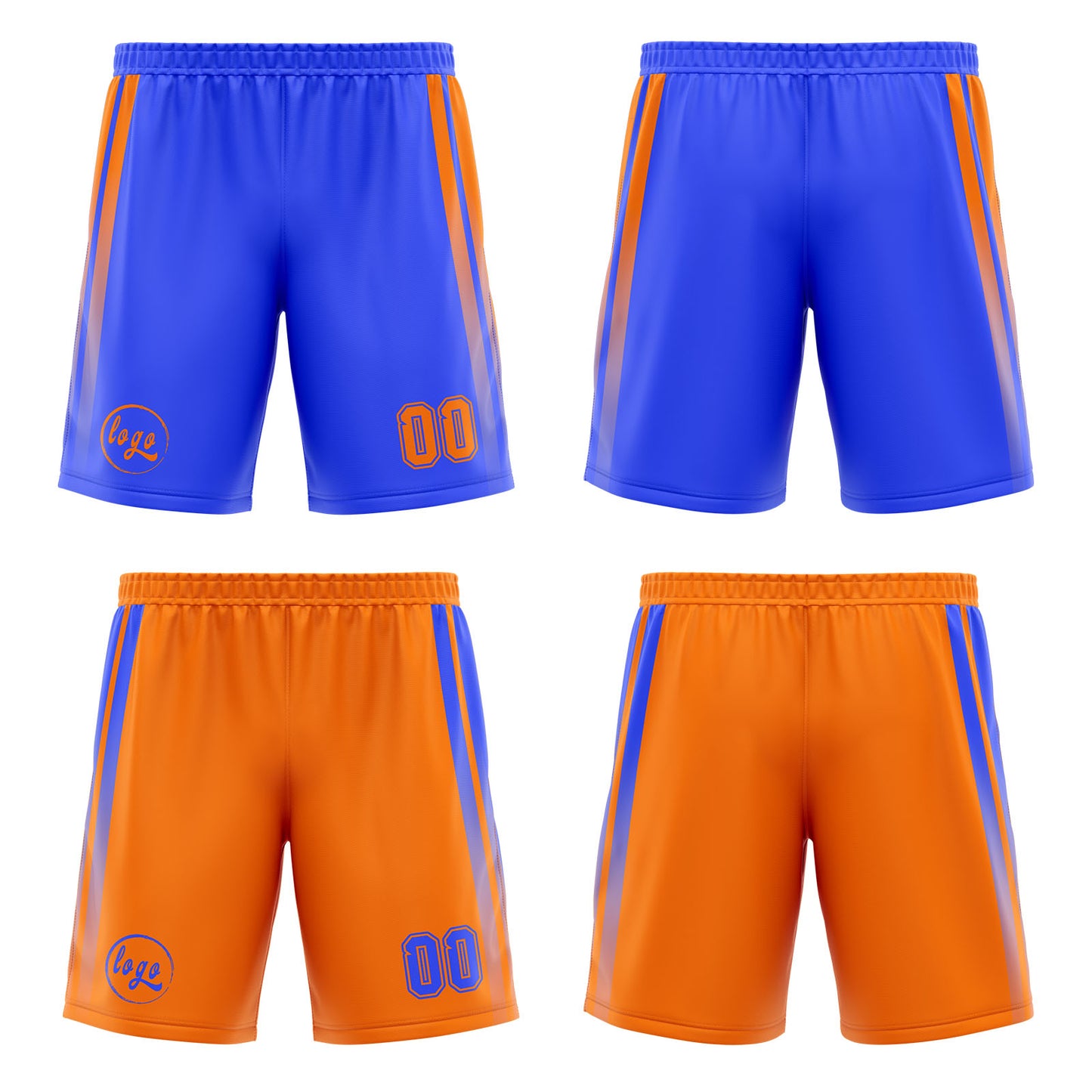 Benutzerdefinierte Blau Orange Reversible Basketball Jersey Personalisierte Print Name Nummer Logo