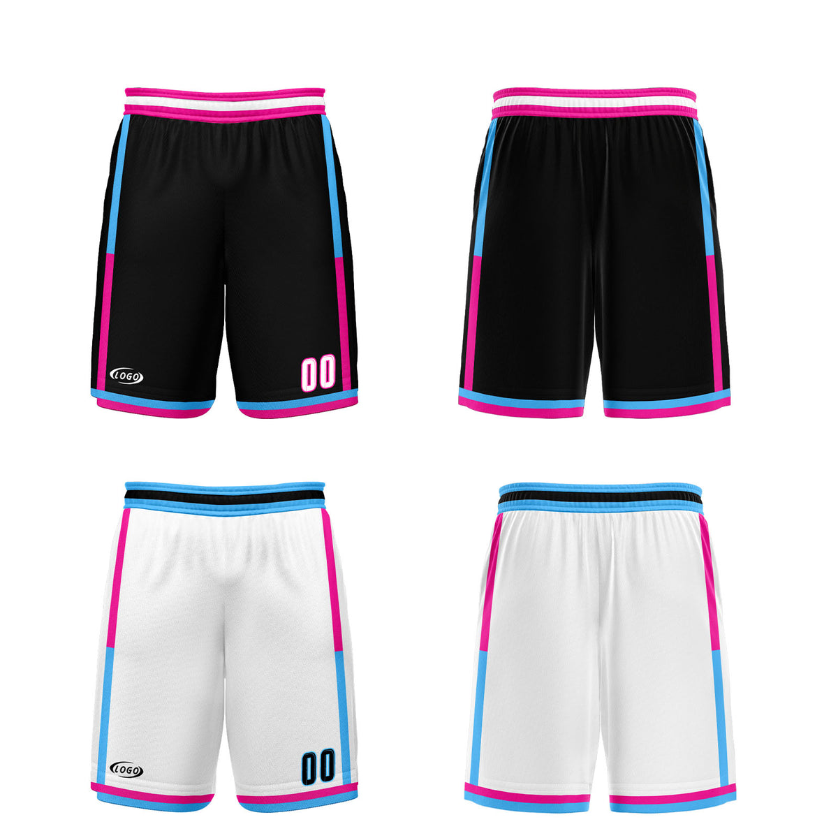 Benutzerdefinierte Schwarz Weiß Reversible Basketball Jersey Personalisierte Drucken Name Nummer Logo