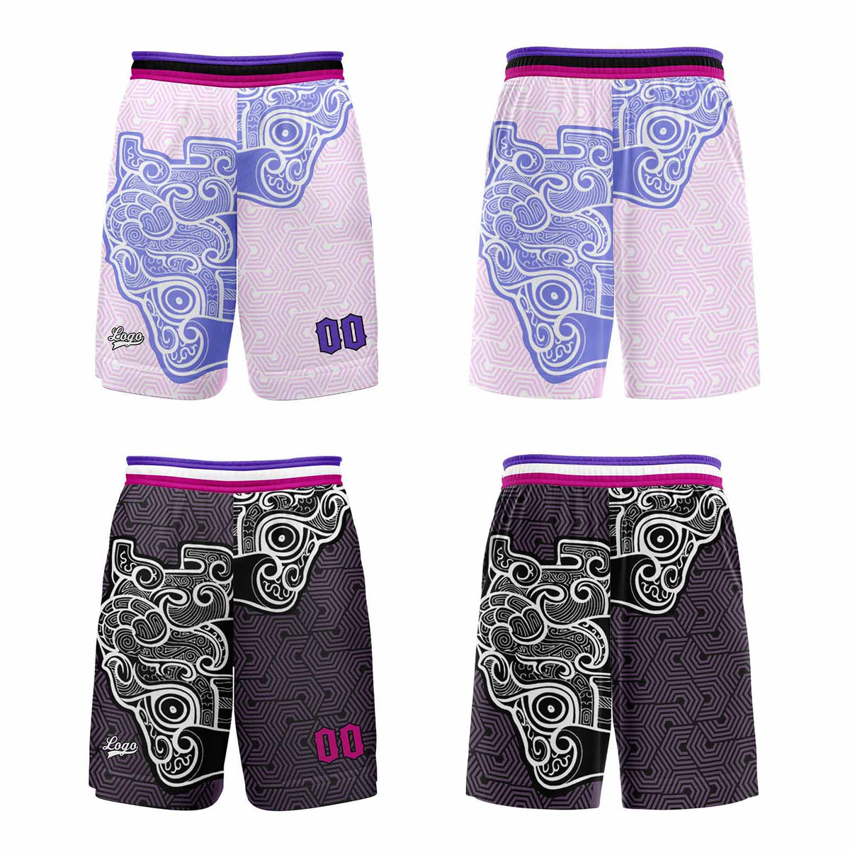 Benutzerdefinierte Lila Reversible Basketball Jersey Personalisierte Print Name Nummer Logo