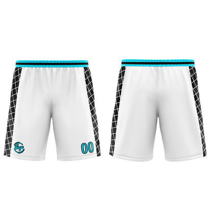Benutzerdefinierter Weiß Schwarz Blau Basketball Jersey Uniform Anzug gedruckt Ihr Logo Name Nummer