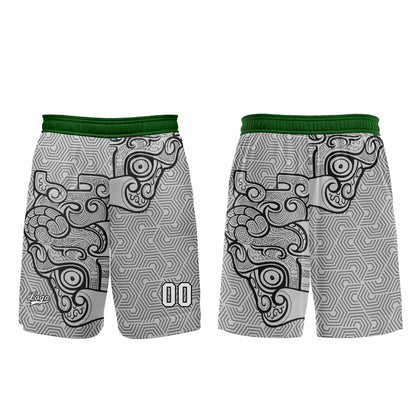 Benutzerdefinierter Grau Grün Basketball Jersey Uniform Anzug gedruckt Ihr Logo Name Nummer