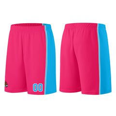 Individuelle Rosa-Hellblau Basketball Jersey Shorts für Männer und Frauen Gestickter und gedruckter Name, Nummer und Logo