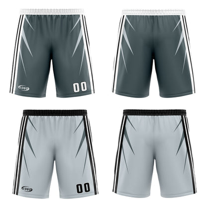 Benutzerdefinierte Grau Lichtgrau Reversible Basketball Jersey Personalisierte Drucken Name Nummer Logo
