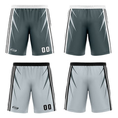 Benutzerdefinierte Grau Lichtgrau Reversible Basketball Jersey Personalisierte Drucken Name Nummer Logo
