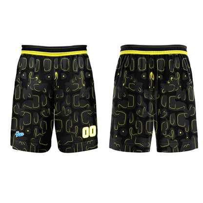 Benutzerdefinierter Schwarz Gelb Basketball Jersey Uniform Anzug gedruckt Ihr Logo Name Nummer