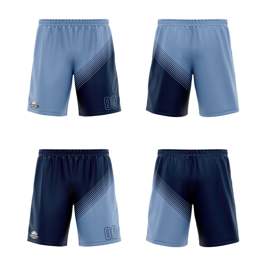 Benutzerdefinierte Blau Reversible Basketball Jersey Personalisierte Print Name Nummer Logo