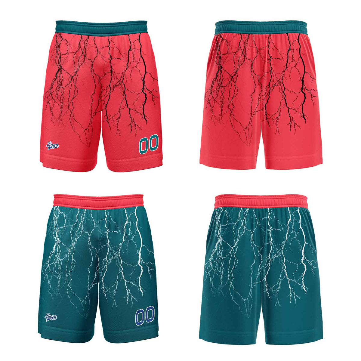 Benutzerdefinierte Rot Mitternachtsgrün Reversible Basketball Jersey Personalisierte Print Name Nummer Logo