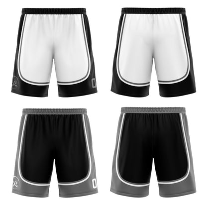 Benutzerdefinierte Schwarz Grau Reversible Basketball Jersey Personalisierte Print Name Nummer Logo
