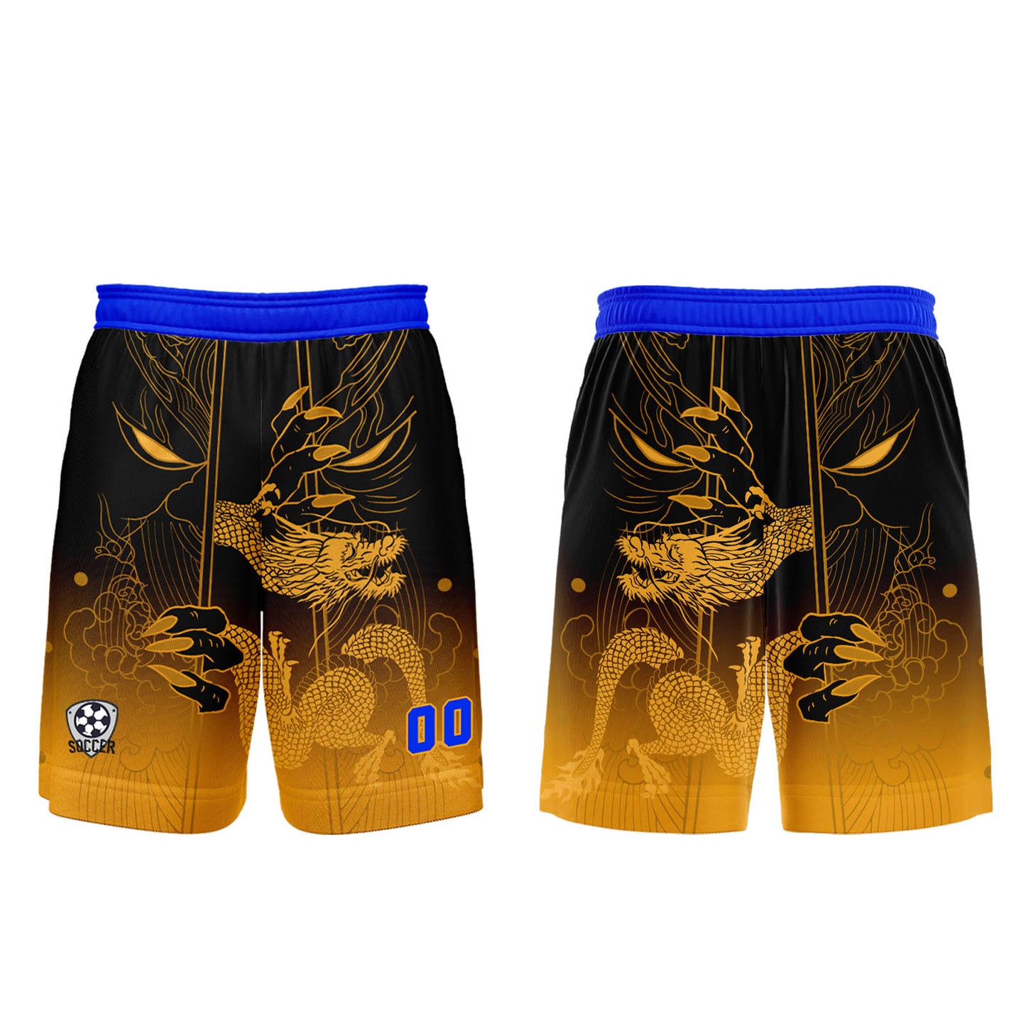 Benutzerdefinierte Gelb Blau Trikots für Männer Frauen Personalisierte Fußball Uniformen für Erwachsene und Kind