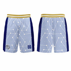 Kundenspezifisches Dunkelblau Gold Basketball Fußball Schießen langes T-Shirt für Erwachsene und Kinder