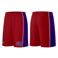 Individuelle Burgund Lila Basketball Jersey Shorts für Männer und Frauen Gestickter und gedruckter Name, Nummer und Logo