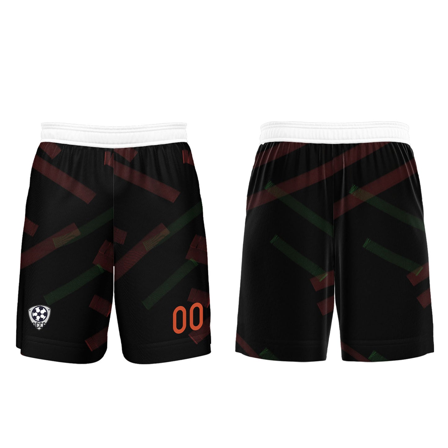Benutzerdefinierte Schwarz Orange Rot Fußball Trikots für Männer Frauen Personalisierte Fußball Uniformen für Erwachsene und Kind