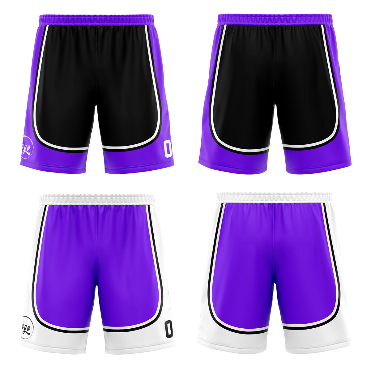 Benutzerdefinierte Schwarz Lila Reversible Basketball Jersey Personalisierte Print Name Nummer Logo