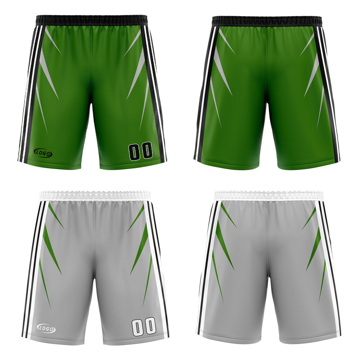 Benutzerdefinierte Grün Grau Reversible Basketball Jersey Personalisierte Drucken Name Nummer Logo