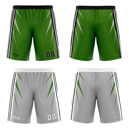 Benutzerdefinierte Grün Grau Reversible Basketball Jersey Personalisierte Drucken Name Nummer Logo