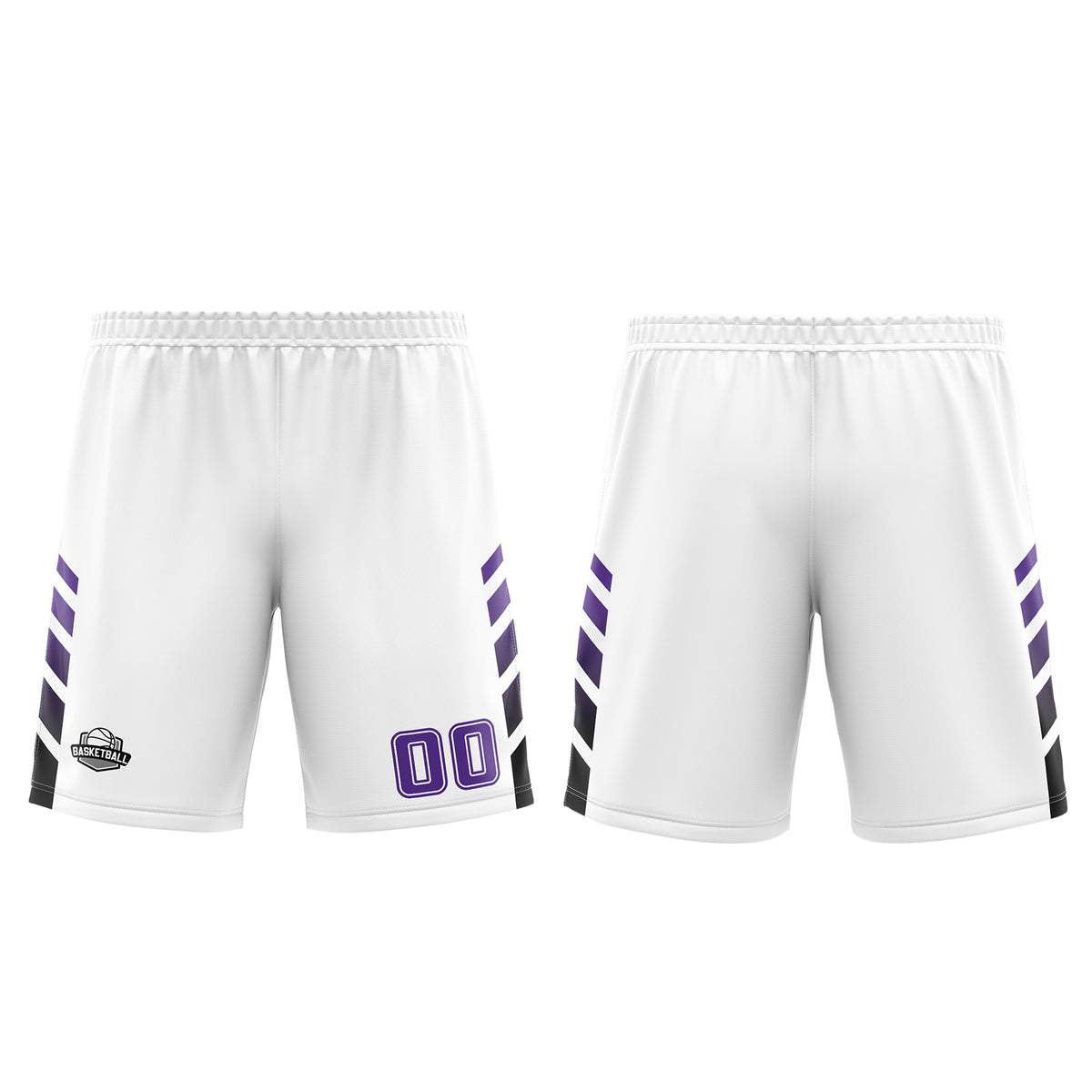 Benutzerdefinierter Weiß Lila Basketball Jersey Uniform Anzug gedruckt Ihr Logo Name Nummer