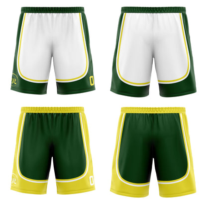 Benutzerdefinierte Langweilig Grün Gelb Reversible Basketball Jersey Personalisierte Drucken Name Nummer Logo