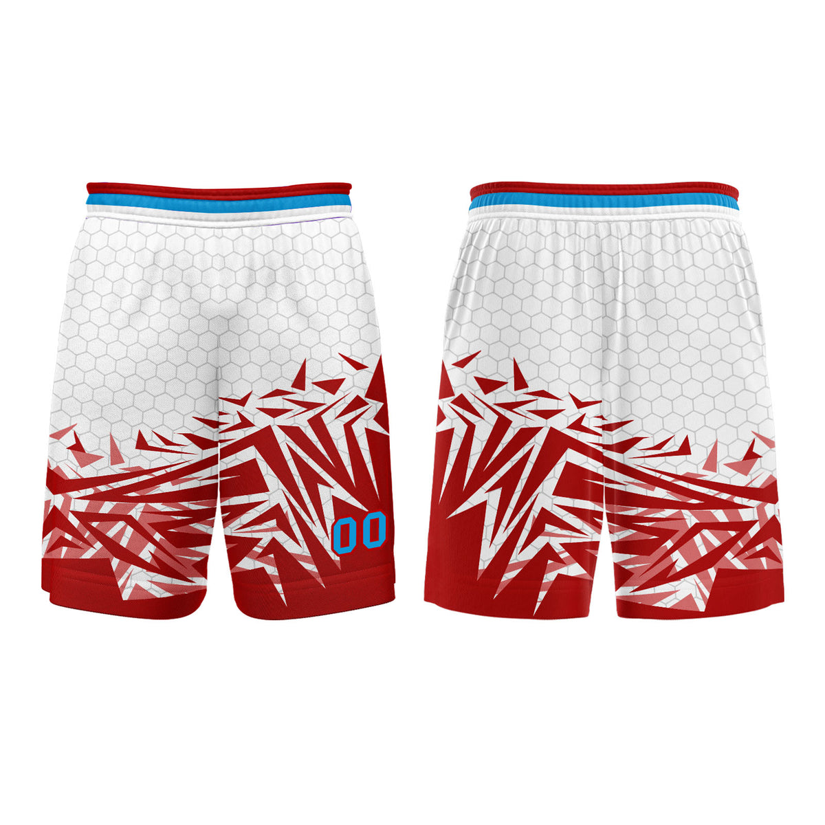 Benutzerdefinierter Rot Blau Basketball Jersey Uniform Anzug gedruckt Ihr Logo Name Nummer
