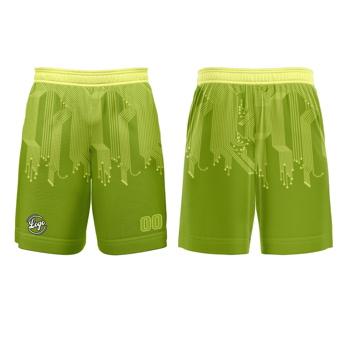 Kundenspezifisches Gras Grün Weiß Basketball Fußball Schießen langes T-Shirt für Erwachsene und Kinder