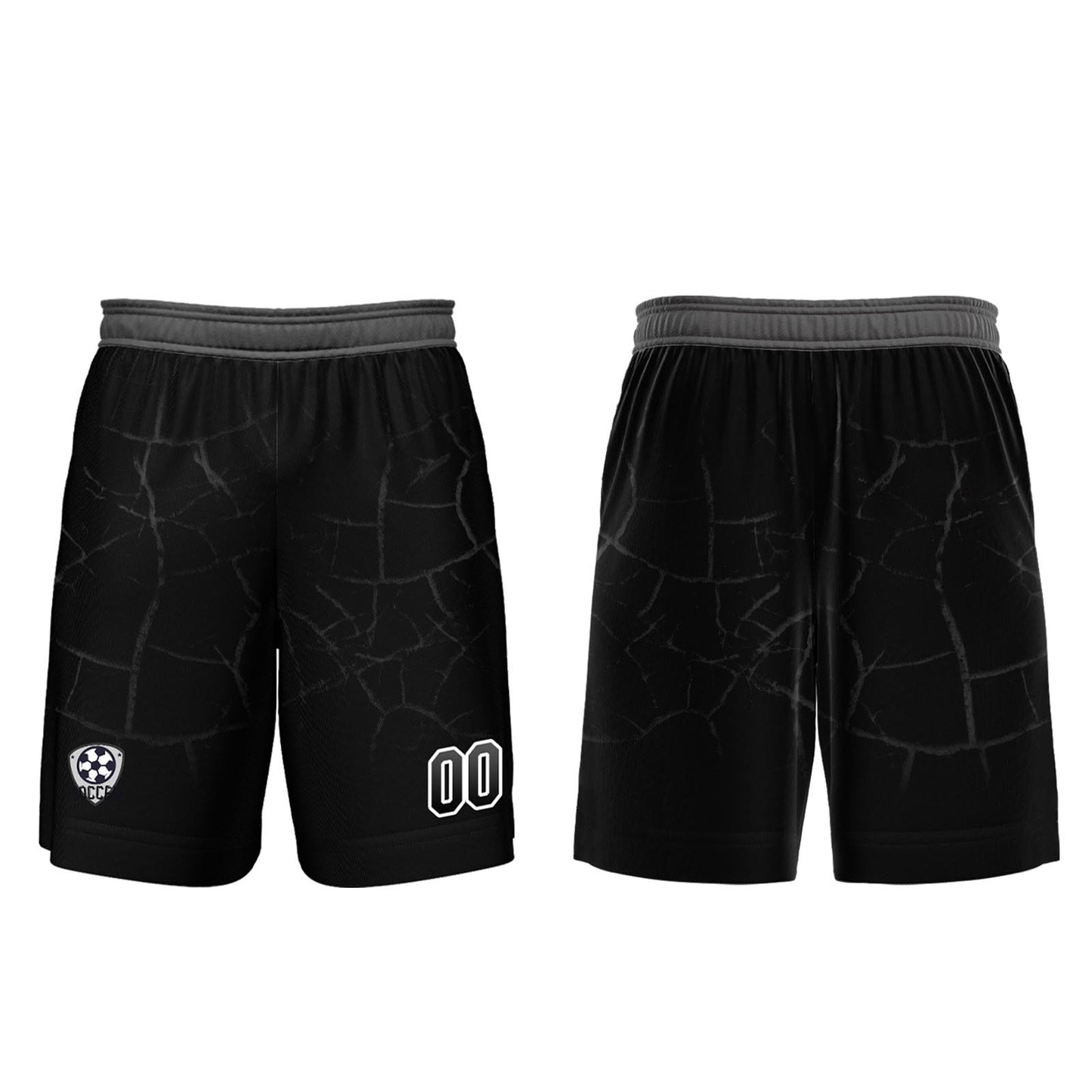 Benutzerdefinierte Schwarz  Grau Trikots für Männer Frauen Personalisierte Fußball Uniformen für Erwachsene und Kind