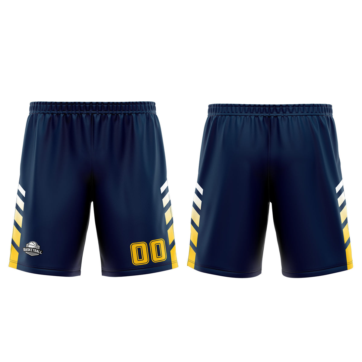 Benutzerdefinierter Marine Gelb Basketball Jersey Uniform Anzug gedruckt Ihr Logo Name Nummer