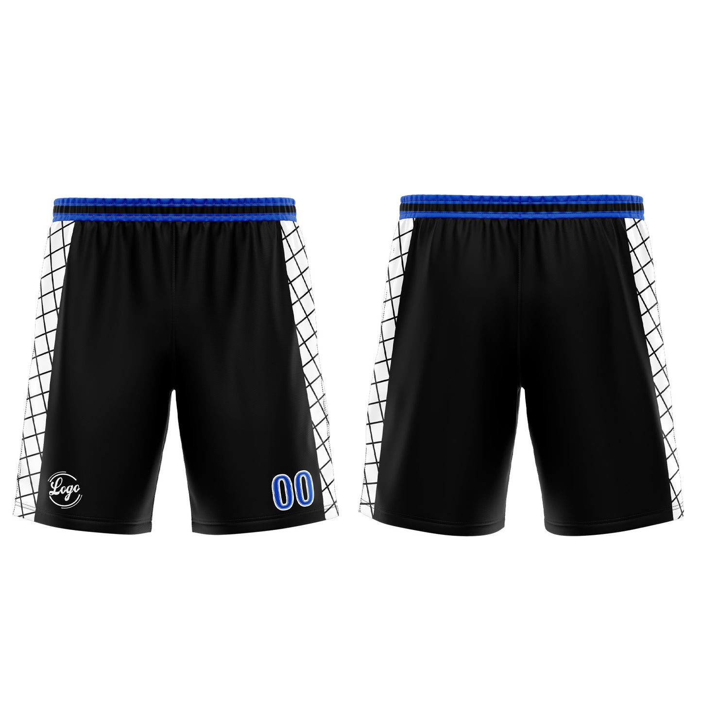 Benutzerdefinierter Schwarz  Blau Basketball Jersey Uniform Anzug gedruckt Ihr Logo Name Nummer