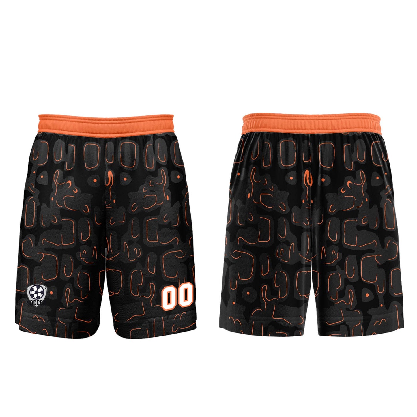Benutzerdefinierte Schwarz Orange Fußball Trikots für Männer Frauen Personalisierte Fußball Uniformen für Erwachsene und Kind
