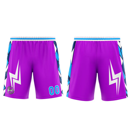 Benutzerdefinierter Lila Blau Basketball Jersey Uniform Anzug gedruckt Ihr Logo Name Nummer