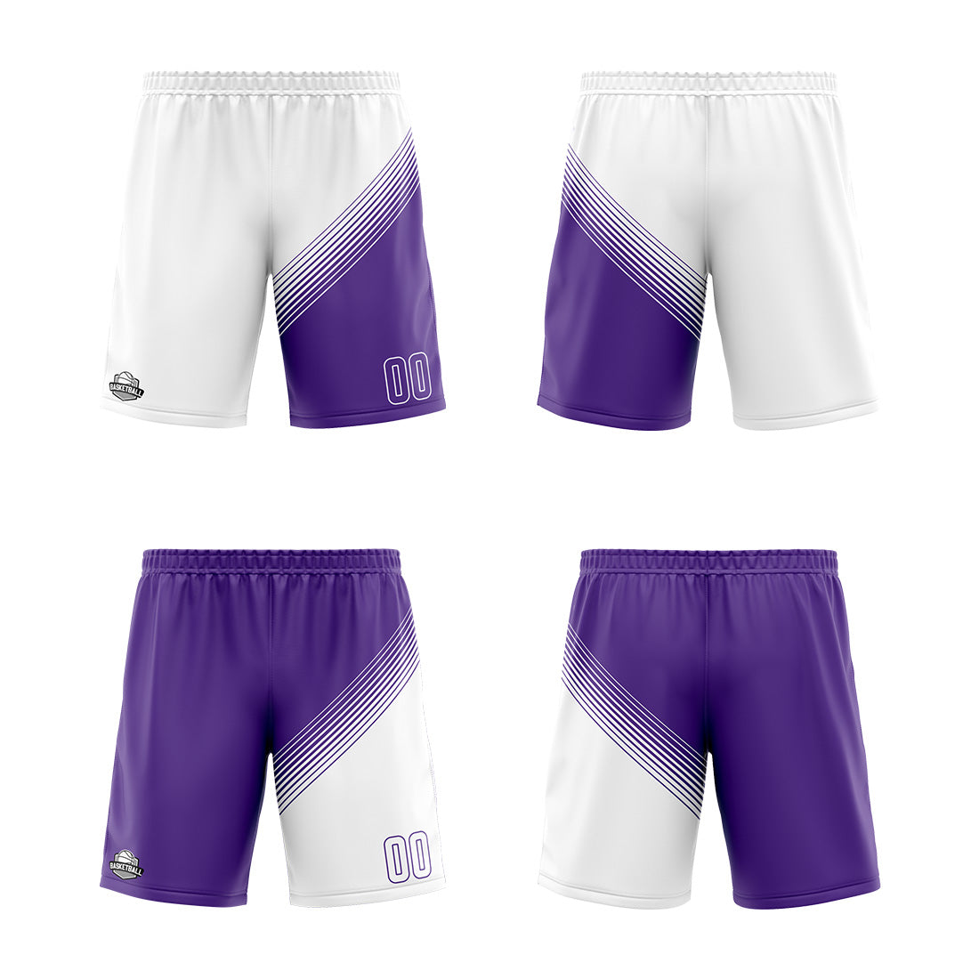 Benutzerdefinierte Weiß Lila Reversible Basketball Jersey Personalisierte Print Name Nummer Logo