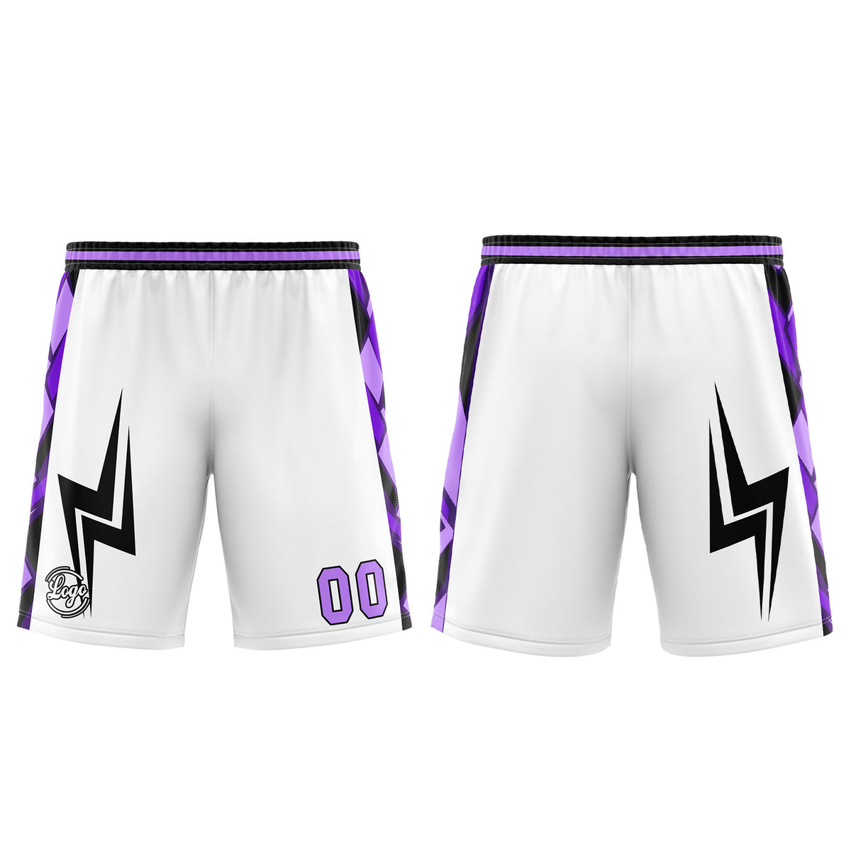 Benutzerdefinierter Weiß Lila Basketball Jersey Uniform Anzug gedruckt Ihr Logo Name Nummer