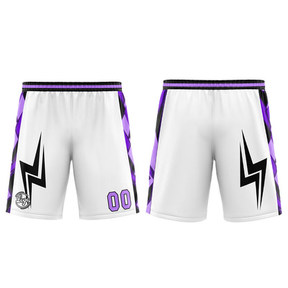 Benutzerdefinierter Weiß Lila Basketball Jersey Uniform Anzug gedruckt Ihr Logo Name Nummer
