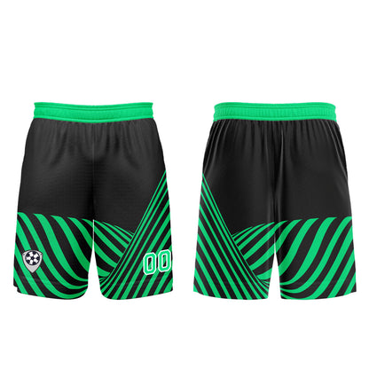Benutzerdefinierte Schwarz Grün Trikots für Männer Frauen Personalisierte Fußball Uniformen für Erwachsene und Kind
