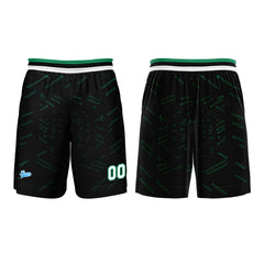 Benutzerdefinierter Schwarz Dunkelgrün Basketball Jersey Uniform Anzug gedruckt Ihr Logo Name Nummer