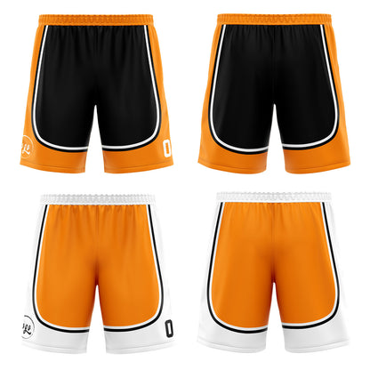 Benutzerdefinierte Schwarz Orange Reversible Basketball Jersey Personalisierte Print Name Nummer Logo