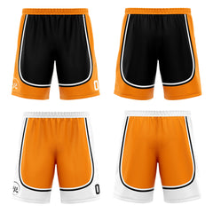 Benutzerdefinierte Schwarz Orange Reversible Basketball Jersey Personalisierte Print Name Nummer Logo