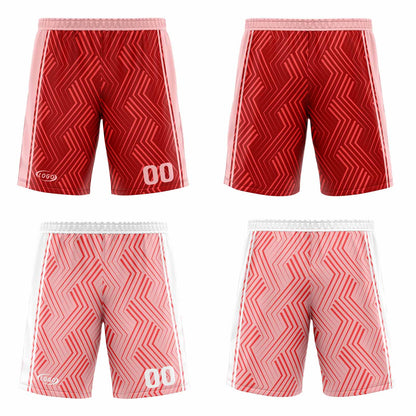 Benutzerdefinierte Rot Rosa Reversible Basketball Jersey Personalisierte Drucken Name Nummer Logo