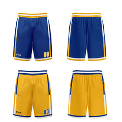 Benutzerdefinierte Blau Gelb Reversible Basketball Jersey Personalisierte Drucken Name Nummer Logo