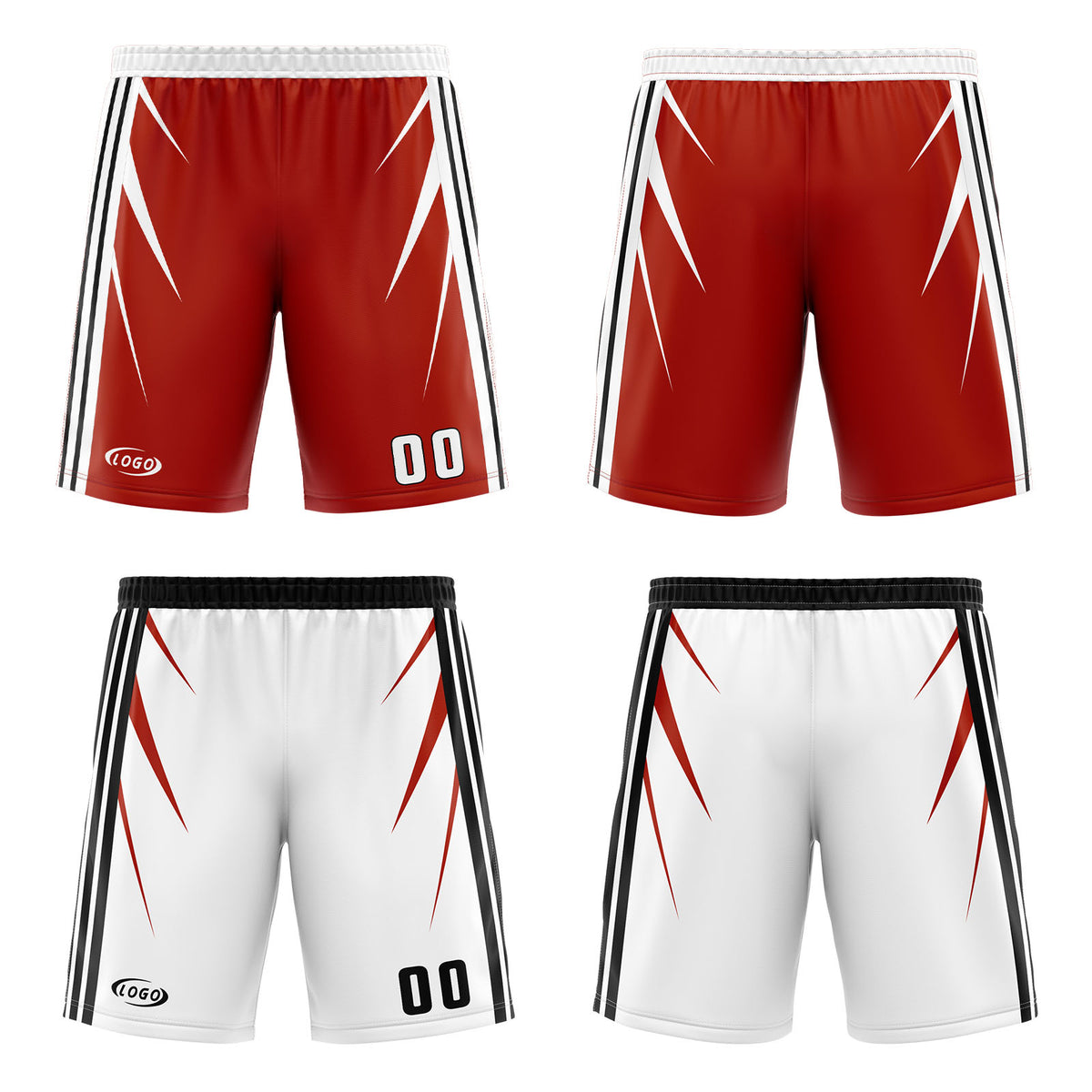 Benutzerdefinierte Rot Weiß Reversible Basketball Jersey Personalisierte Drucken Name Nummer Logo