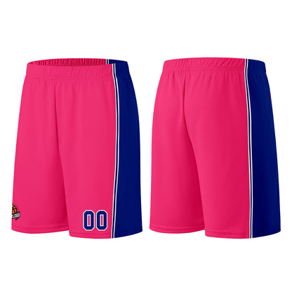 Individuelle Rosa-Königlich Basketball Jersey Shorts für Männer und Frauen Gestickter und gedruckter Name, Nummer und Logo