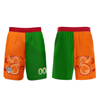 Benutzerdefinierte Orange Grün Trikots für Männer Frauen Personalisierte Fußball Uniformen für Erwachsene und Kind