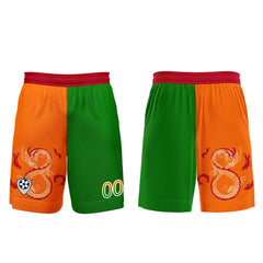 Benutzerdefinierte Orange Grün Trikots für Männer Frauen Personalisierte Fußball Uniformen für Erwachsene und Kind