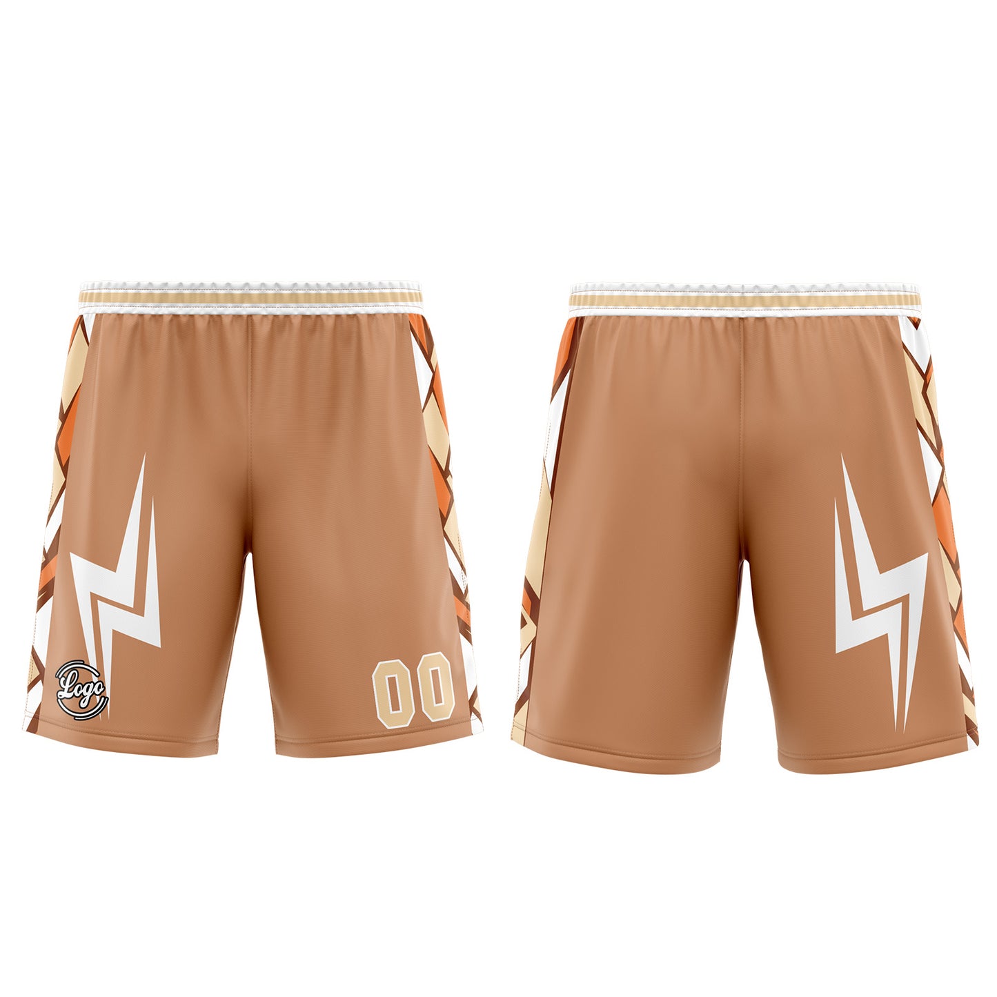 Benutzerdefinierter Braun Weiß Basketball Jersey Uniform Anzug gedruckt Ihr Logo Name Nummer