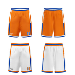Benutzerdefinierte Orange Weiß Blau Reversible Basketball Jersey Personalisierte Drucken Name Nummer Logo