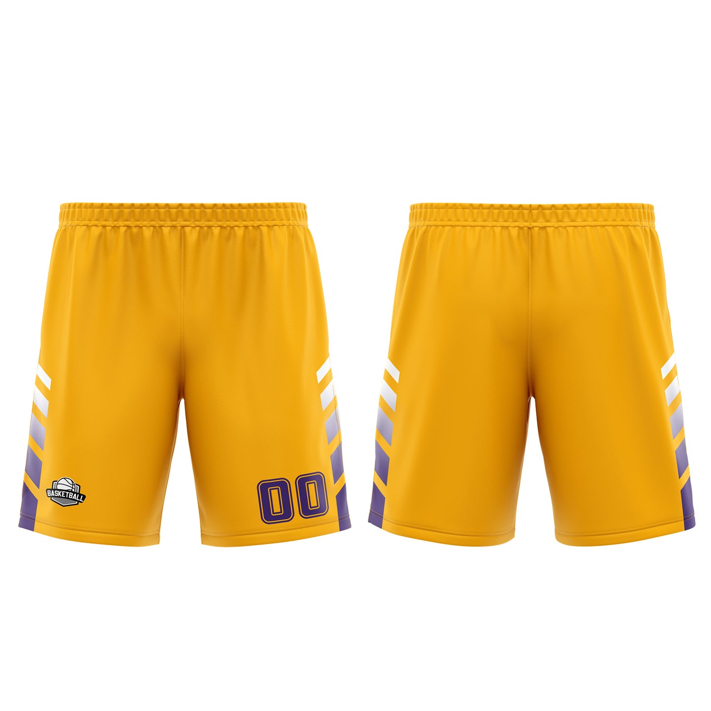Benutzerdefinierter Gelb Lila Basketball Jersey Uniform Anzug gedruckt Ihr Logo Name Nummer