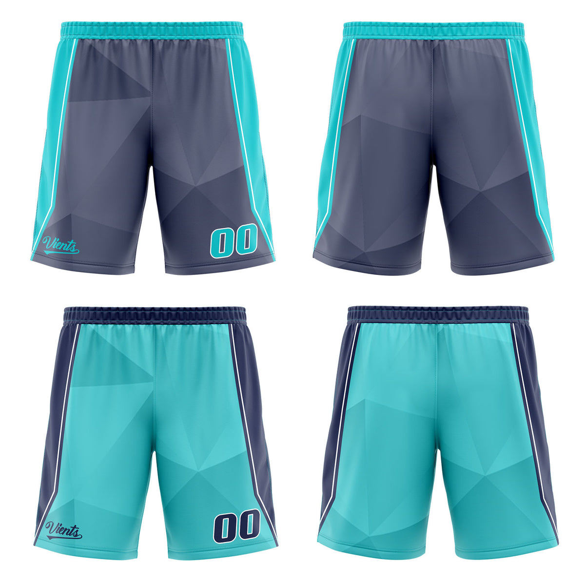 Benutzerdefinierte Marine Cyan Reversible Basketball Jersey Personalisierte Drucken Name Nummer Logo
