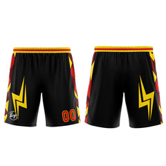 Benutzerdefinierter Schwarz Rot Gelb Basketball Jersey Uniform Anzug gedruckt Ihr Logo Name Nummer
