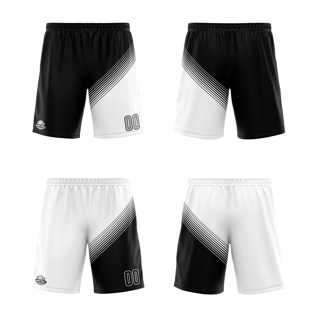 Benutzerdefinierte Schwarz Weiß Reversible Basketball Jersey Personalisierte Print Name Nummer Logo