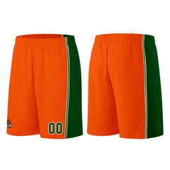 Individuelle Orange-Grün Basketball Jersey Shorts für Männer und Frauen Gestickter und gedruckter Name, Nummer und Logo