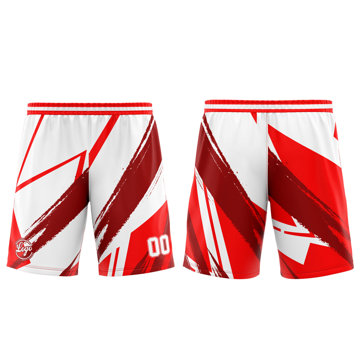 Benutzerdefinierter Rot Weiß Basketball Jersey Uniform Anzug gedruckt Ihr Logo Name Nummer